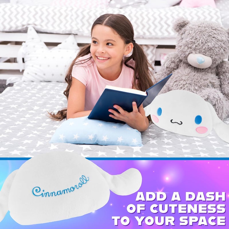 Get Trend Hello Kitty Sanrio Plush Cushion Pillow for Kids, Teens, Women, Plush Throw Pillow Fluffy Cushion Kawaii Decor Cinnamoroll Kuromi Gift (White Cinnamoroll, L15.7 x W15.4) - Image 2